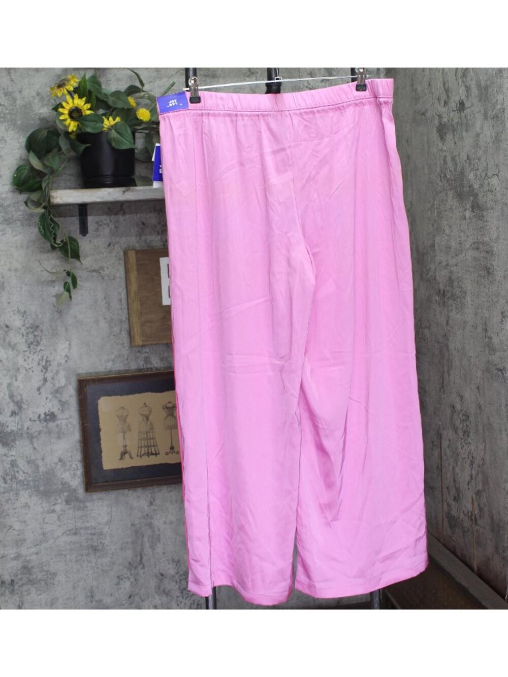 NWT Joylab Elastic Waist Satin Tear Away Track Drawstring Pants Neon Pink 2XL - Picture 3 of 10